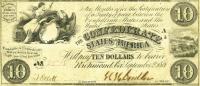 p26a from Confederate States of America: 10 Dollars from 1861